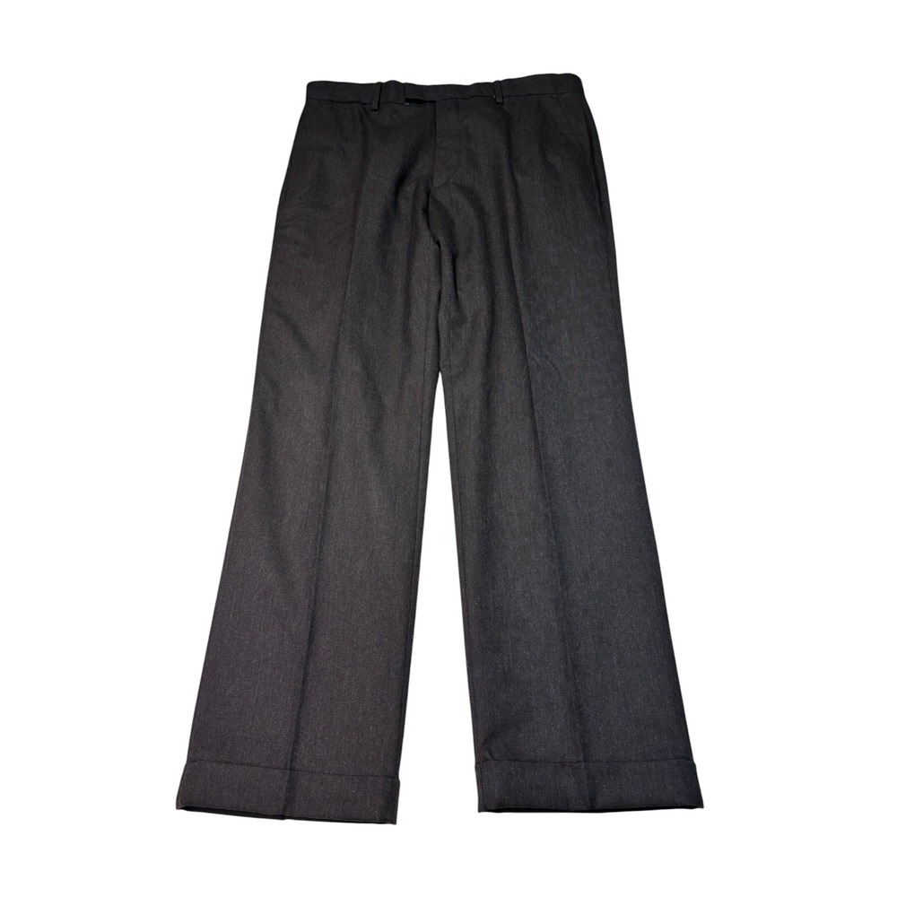 Banana Republic Tailored Slim Fit Wool Blend Dress Pants Brown Heather Men 34x30